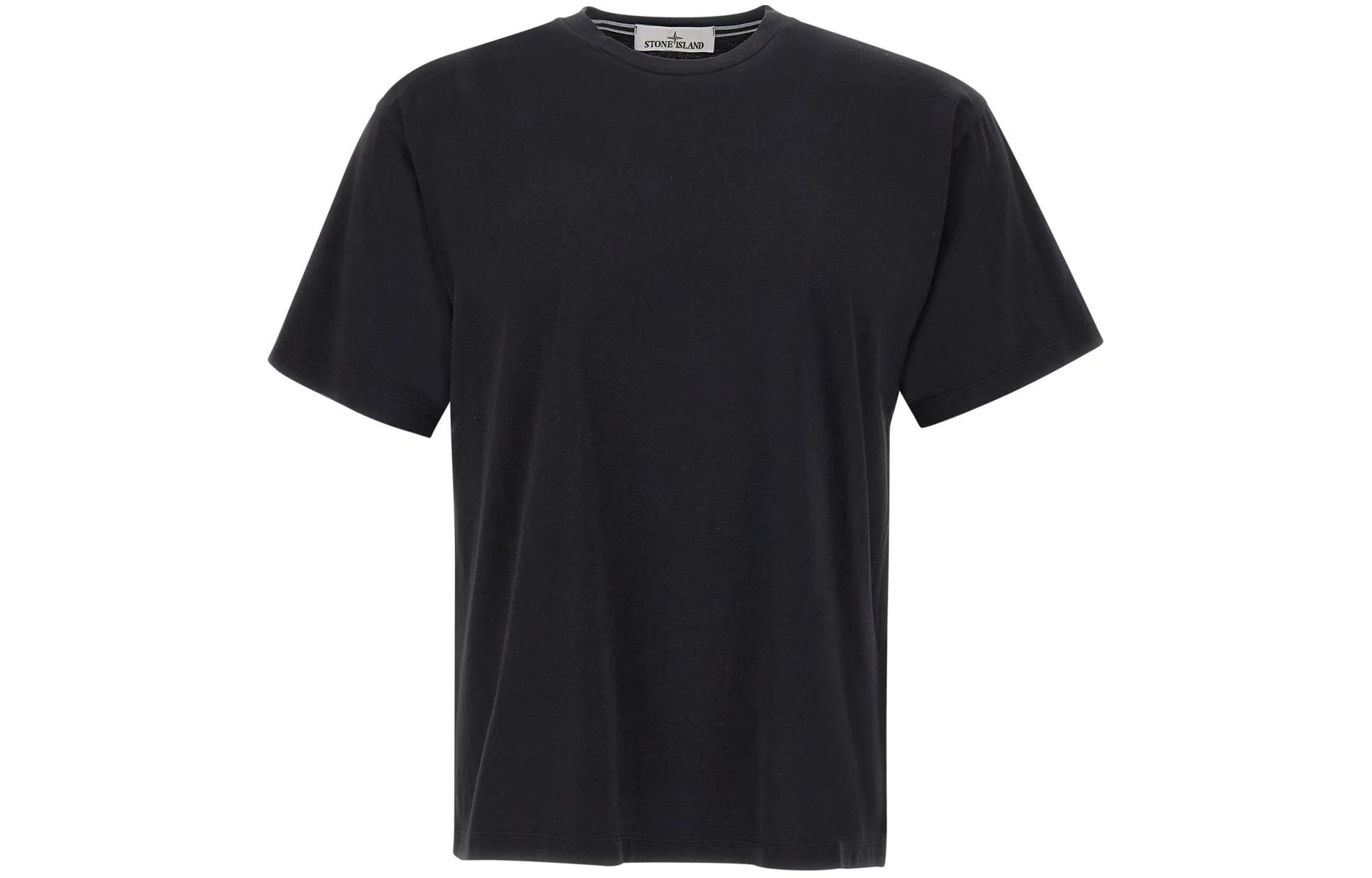 Order Stone Island 黑色圓領短袖修身T恤 80152RC86-V0029