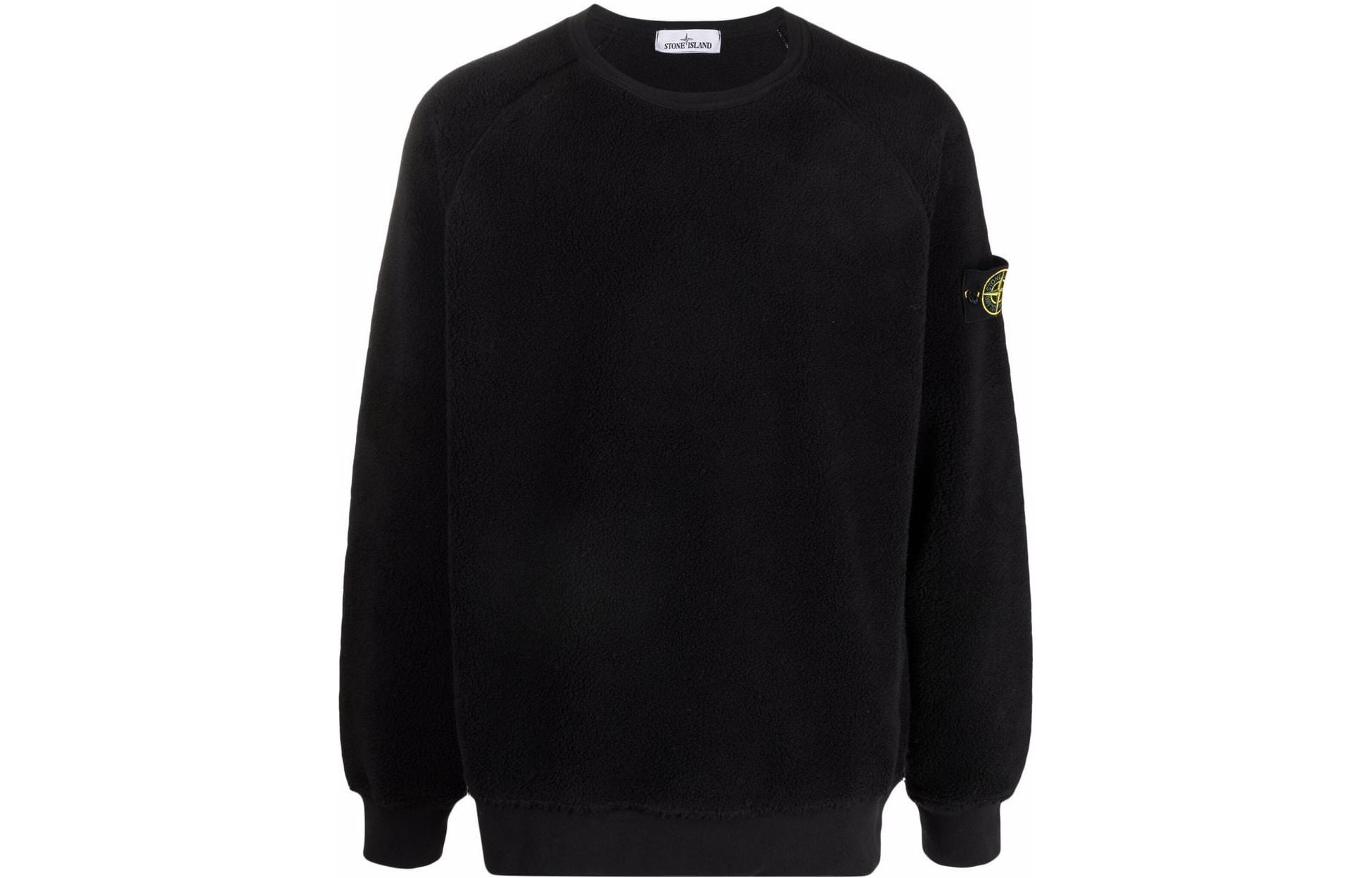 STONE ISLAND  Black Crewneck Sweatshirt with Logo Patch. 751560234-V0029 圖 2