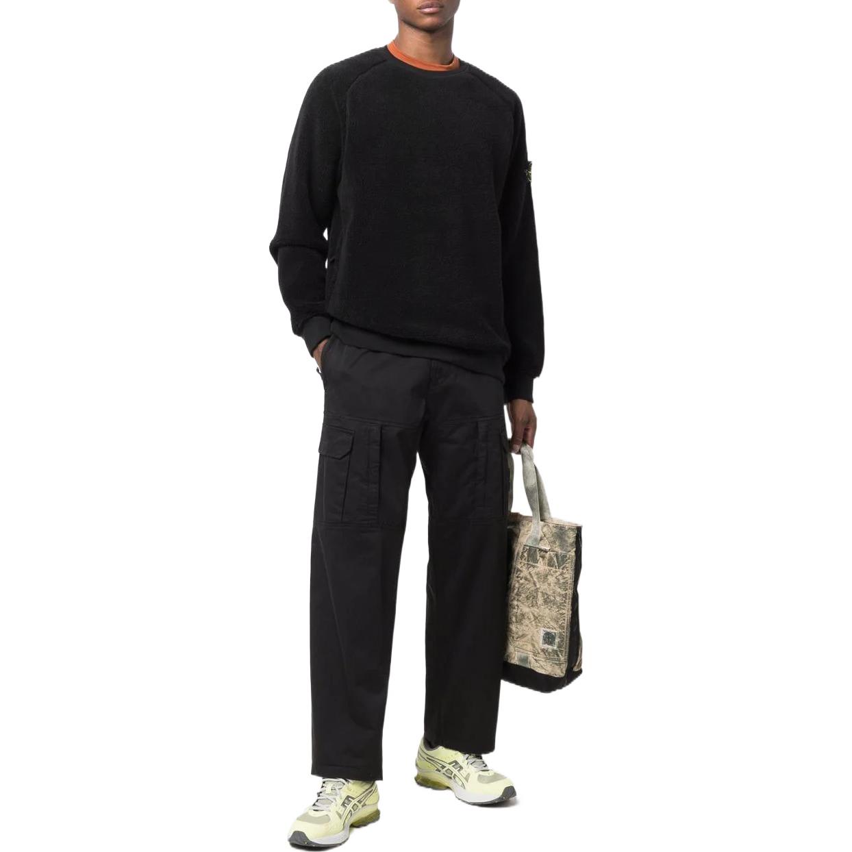 STONE ISLAND  Black Crewneck Sweatshirt with Logo Patch. 751560234-V0029 圖 3