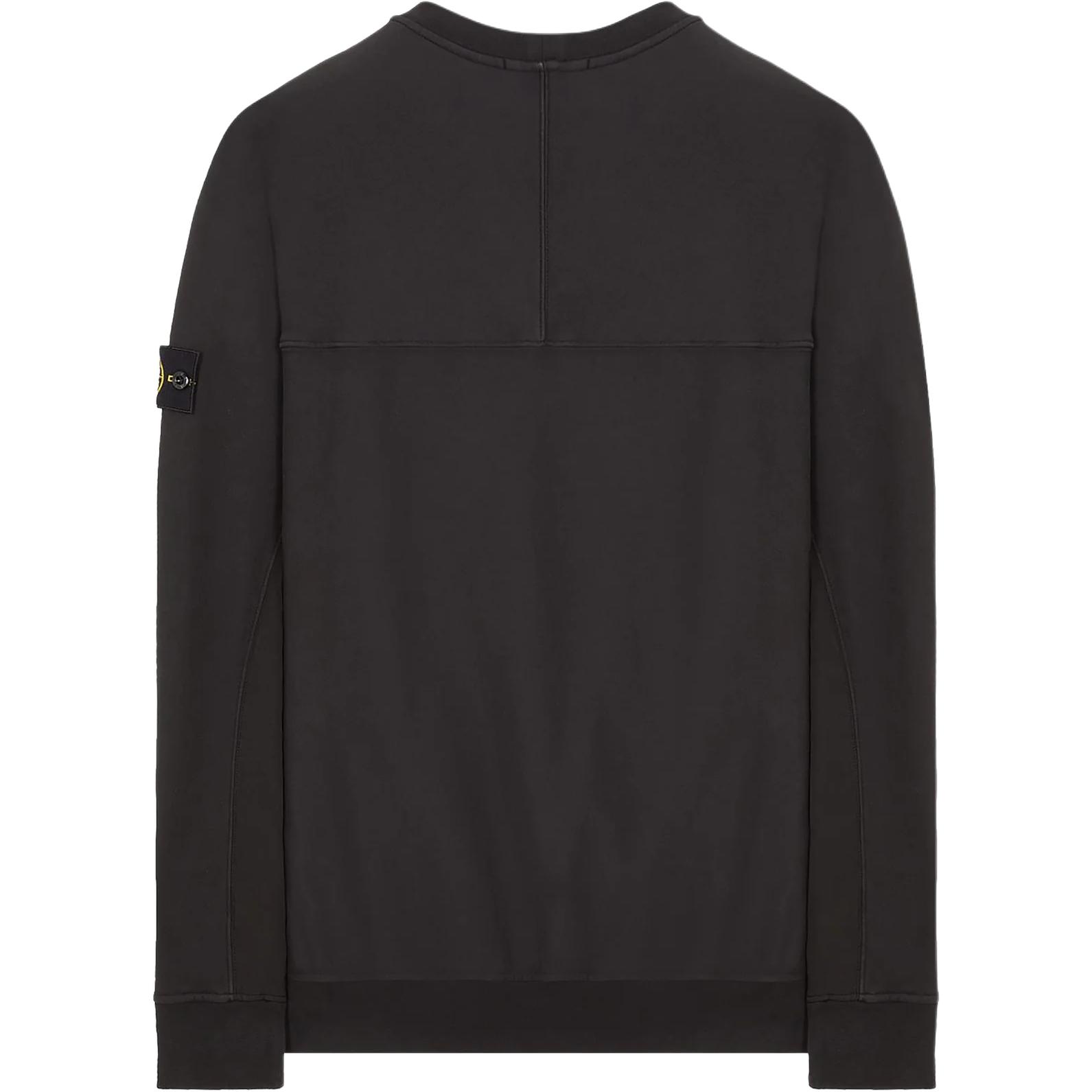 Lookbook STONE ISLAND Sweatshirt Hitam dengan Logo Patch dan Poket Sisi 801560154-V0029