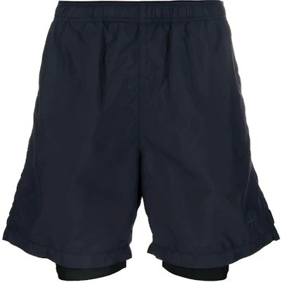STONE ISLAND 黑色雙層短褲搭配經典標誌貼章. 7915B0146-V0020 Buy STONE ISLAND 黑色雙層短褲搭配經典標誌貼章. 7915B0146-V0020
