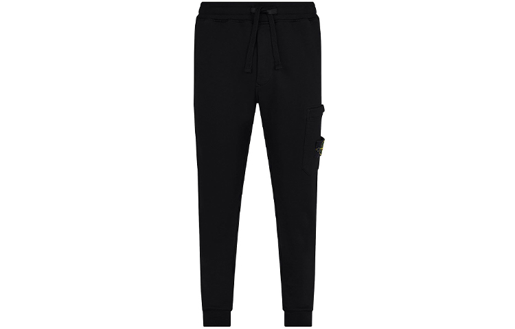 Stone Island  Black Elastic Cotton Sweatpants Sports Pants 731564520-V0029