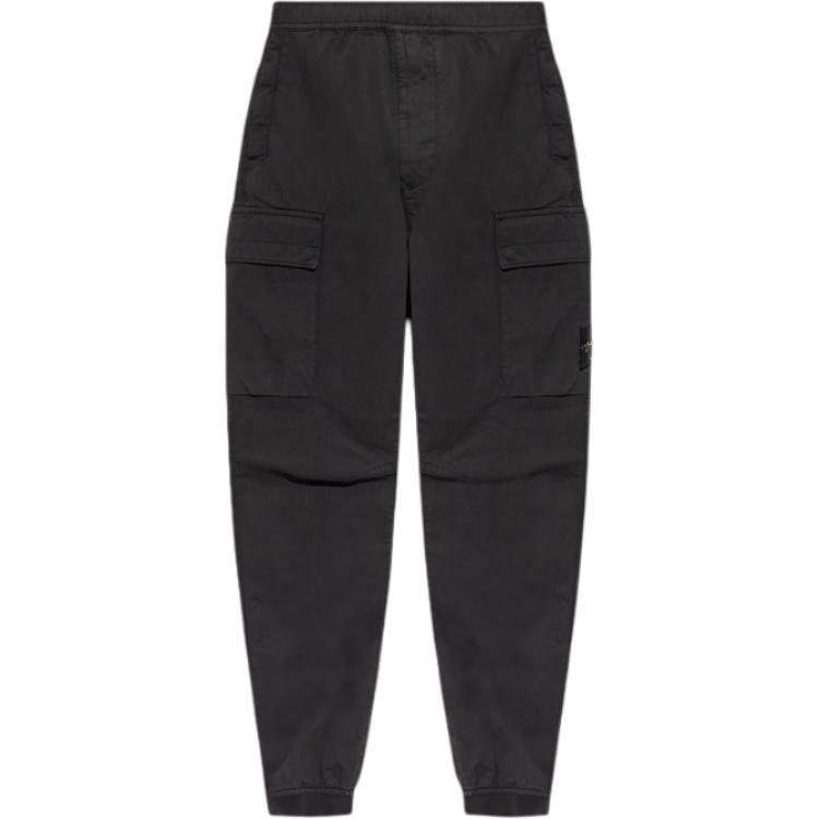 Stone Island  Black Elastic Waistband Casual Jogger Pants 811531314-A0029