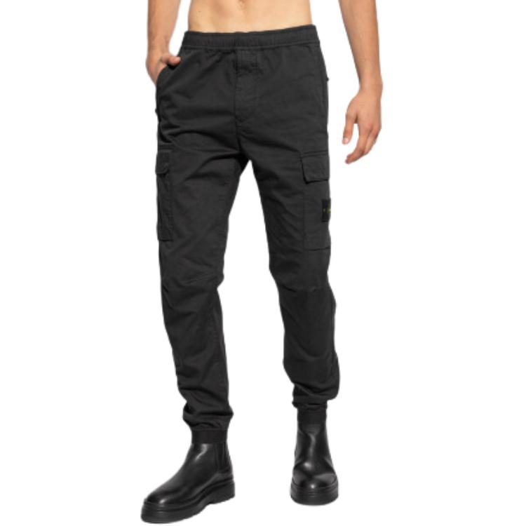 Purchase ストーンアイランド ブラック エラスティックウエスト カジュアルジョガーパンツ 811531314-A0029