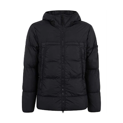 Stone Island Black Hooded Jacket 731540723-v0029