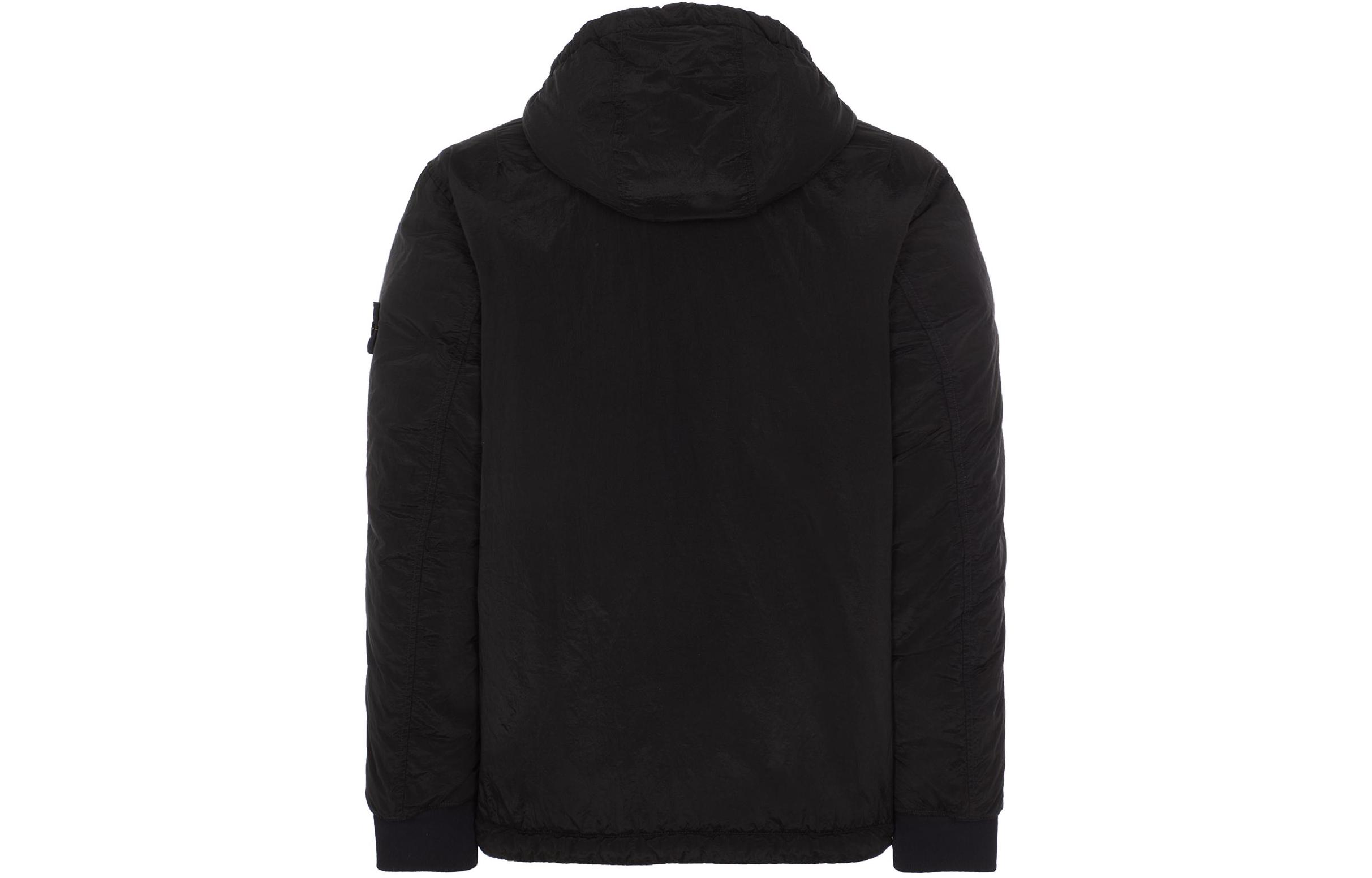 Stone Island  Black Hooded Zip-Up Patchwork Cotton Jacket 791542819-V0029 圖 3