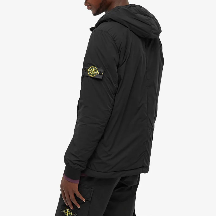 STONE ISLAND  Black Hoodie Jacket with Logo Patch and Pocket Design. 751541928-V0029 圖 4