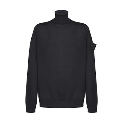 Stone Island Black Knit High-Neck Pullover Sweater Long Sleeve. 8115565FC-V0029