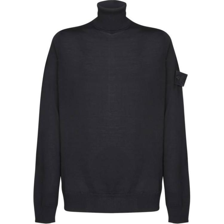Order Stone Island 黑色高領針織長袖毛衣 pullover 8115565FC-V0029