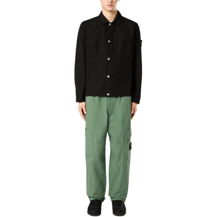 Stone Island  Black Logo Collared Long Sleeve Button-Up Jacket 811511412-V0029 圖 3