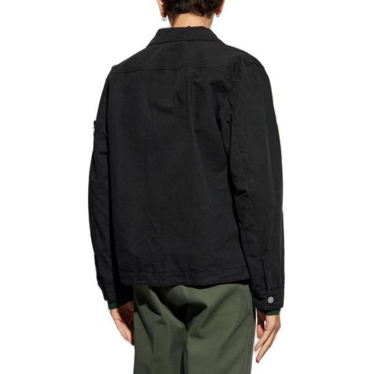 Stone Island  Black Logo Collared Long Sleeve Button-Up Jacket 811511412-V0029 圖 6
