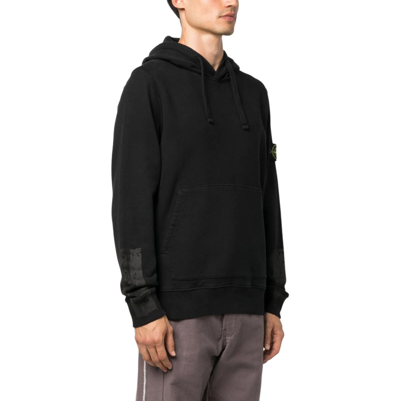 Details for STONE ISLAND Hoodie Logo Hitam Lengan Panjang Sweatshirt Pullover. 791567461-V0029