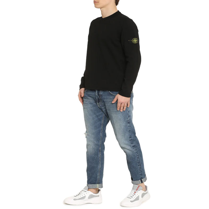 Purchase STONE ISLAND Sweater Hitam Logo Patch Lengan Panjang Crewneck 1015532B9-A0029
