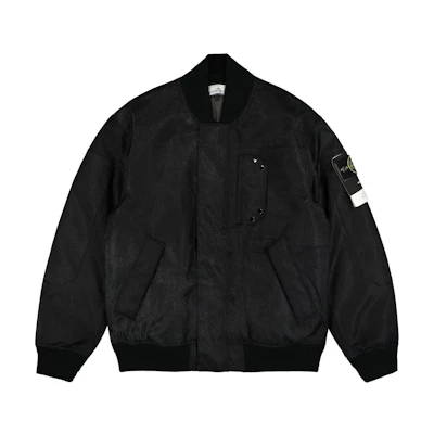 Stone Island Black Logo Zip-Up Jacket with High Collar and Long Sleeves. 811546536-V0029