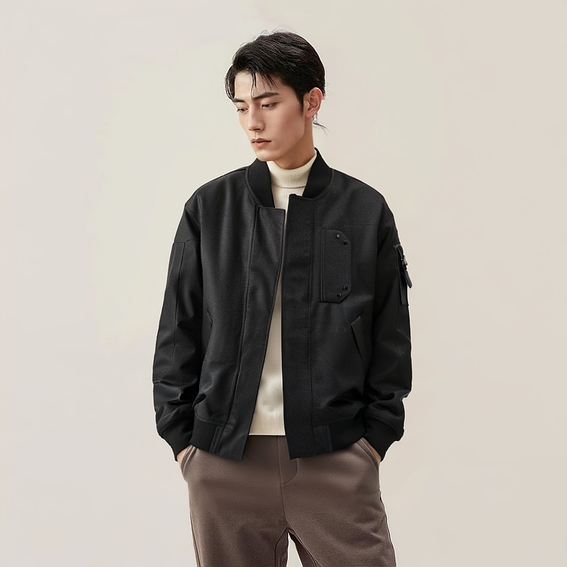 Stone Island  Black Logo Zip-Up Jacket with High Collar and Long Sleeves. 811546536-V0029 圖 4