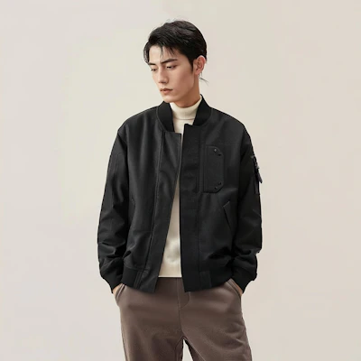 Stone Island 黑色高領長袖Logo拉鍊外套 811546536-V0029 Shop Stone Island 黑色高領長袖Logo拉鍊外套 811546536-V0029