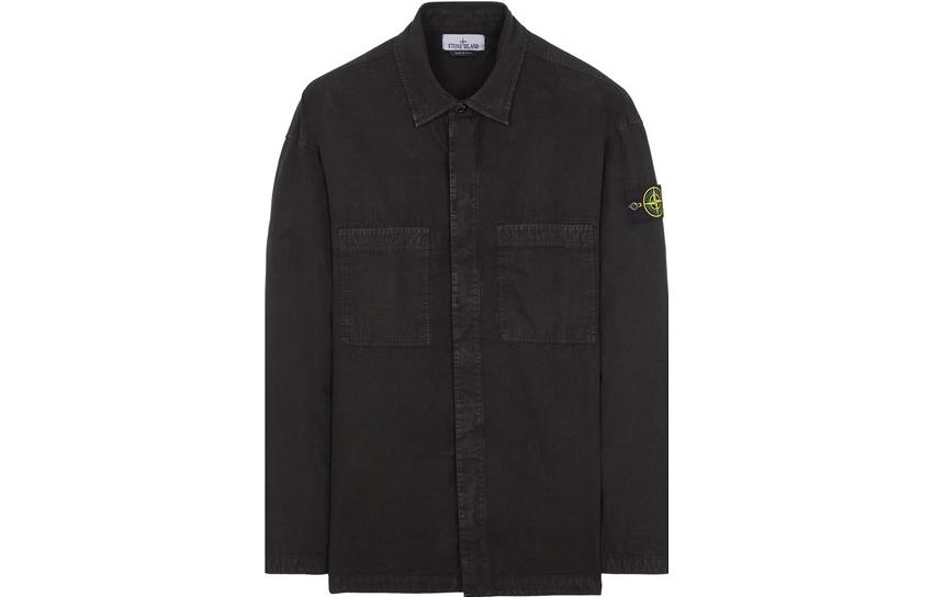 STONE ISLAND  Black Long-Sleeve Shirt Classic Collared Style 7915112WN-V0129