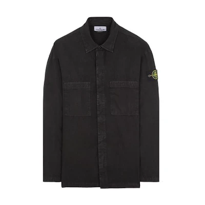 STONE ISLAND Black Long-Sleeve Shirt Classic Collared Style 7915112WN-V0129