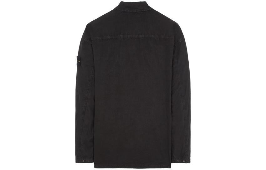 Lookbook STONE ISLAND  Black Long-Sleeve Shirt Classic Collared Style 7915112WN-V0129