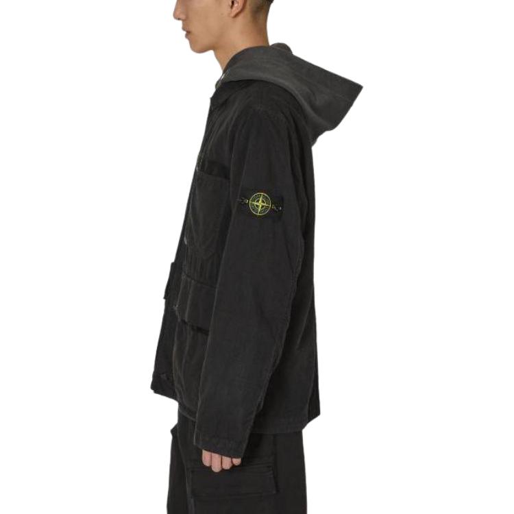 STONE ISLAND  Black Loose-Fit Single-Breasted Long-Sleeve Jacket 801542330-V0029 圖 5