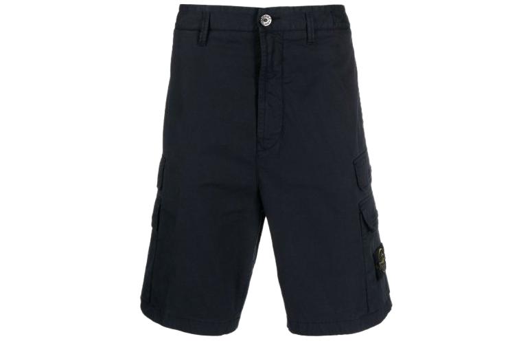 STONE ISLAND  Black Loose Fit Zip Cargo Shorts 7915L0110-V0029