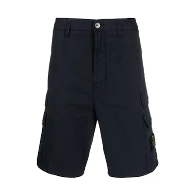 STONE ISLAND Black Loose Fit Zip Cargo Shorts 7915L0110-V0029