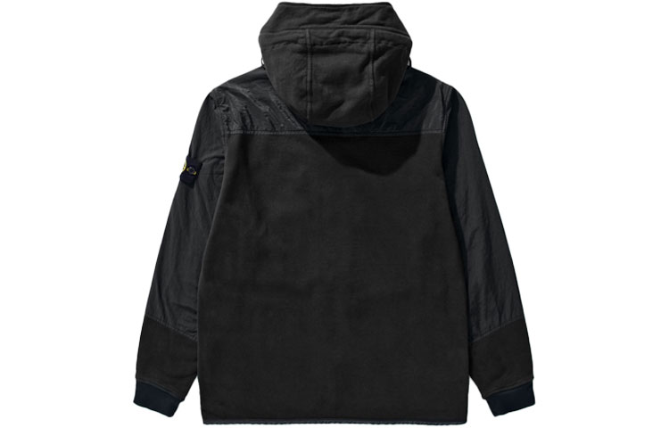 STONE ISLAND  Black Metallic Nylon Paneled Fleece Cotton Sweatshirt 751564741-V0029 圖 3