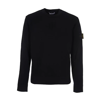 Stone Island Black Patch Logo Crewneck Pullover Sweater 8115526A1-V0029