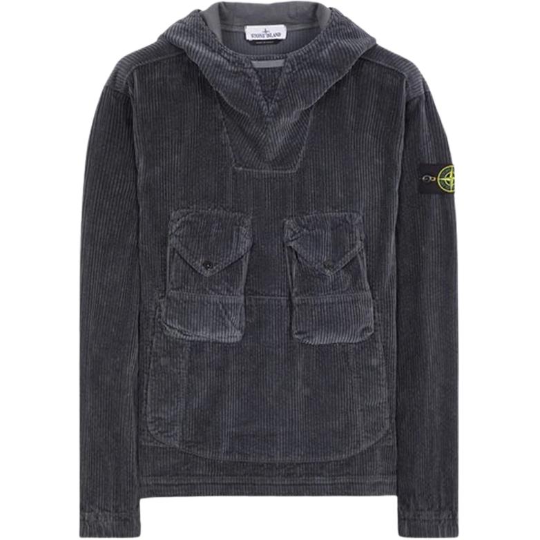 STONE ISLAND  Black Pullover Hoodie Casual Long Sleeve Solid Color. 791511611-V0062