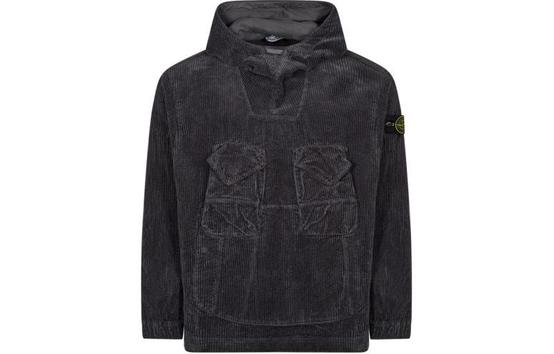Order STONE ISLAND Hoodie Hitam Lengan Panjang Kasual Warna Solid. 791511611-V0062