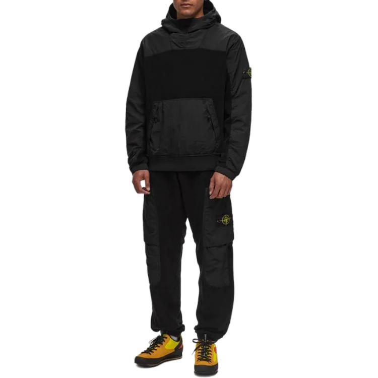 STONE ISLAND  Black Relaxed Tapered Casual Pants with Zipper 811562753-V0029 圖 6