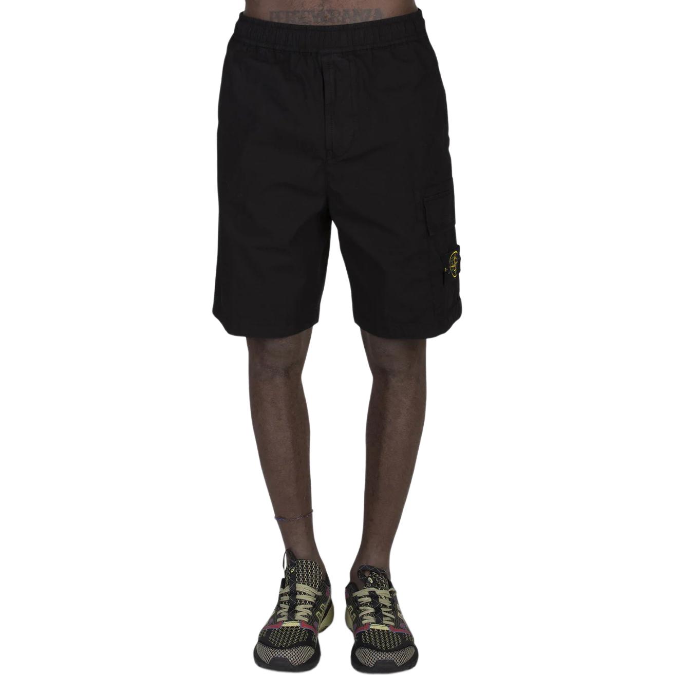 Stone Island  Black Ripstop Logo Patch Casual Shorts 8015L1811V0029 圖 4