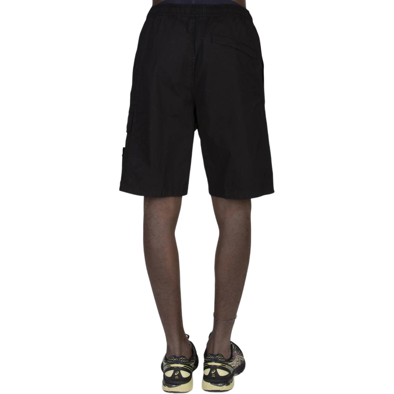 Stone Island  Black Ripstop Logo Patch Casual Shorts 8015L1811V0029 圖 5