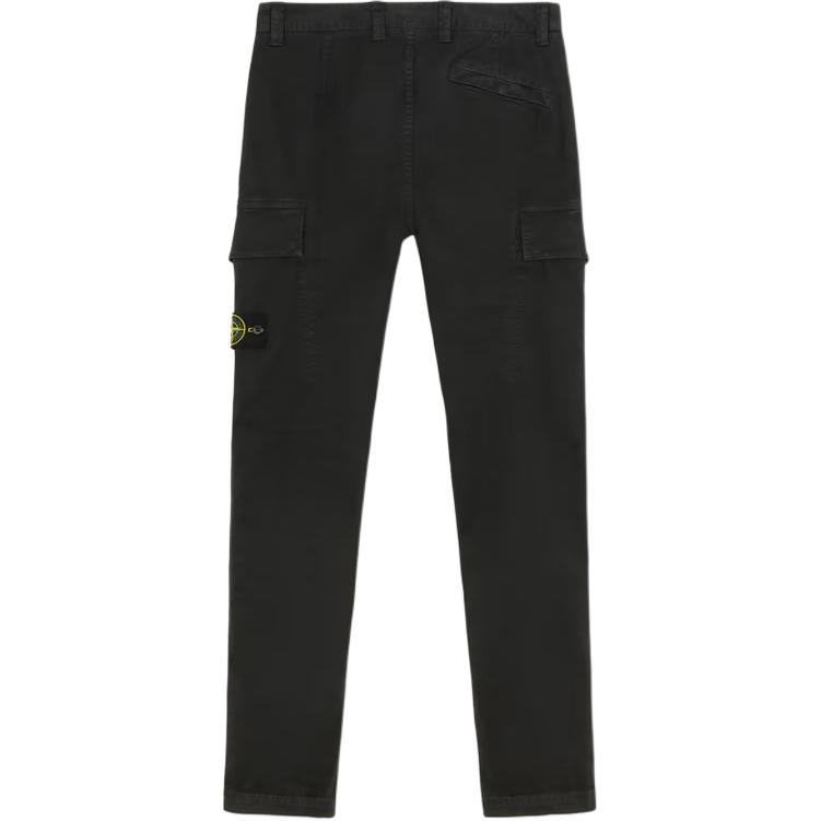 Lookbook STONE ISLAND 黑色側標拉鍊直筒休閒長褲 8115301L1-V0129