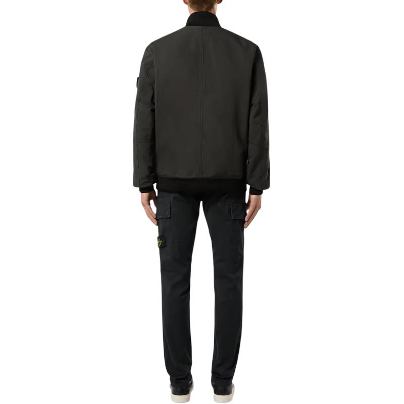 Purchase STONE ISLAND 黑色側標拉鍊直筒休閒長褲 8115301L1-V0129