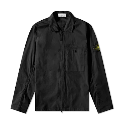 Stone Island Black Single Pocket Logo Embroidered Jacket. 761512619-V0029