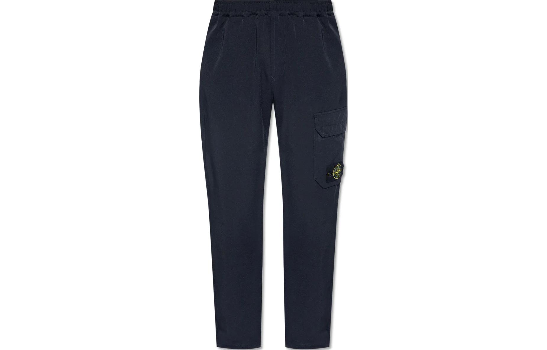 STONE ISLAND  Black Slim-Fit Straight-Leg Casual Pants. 791567053-V0020