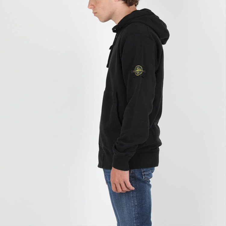 STONE ISLAND  Black Solid Color Patch Zip-Up Hoodie Jacket. 731564220-v0029 圖 4