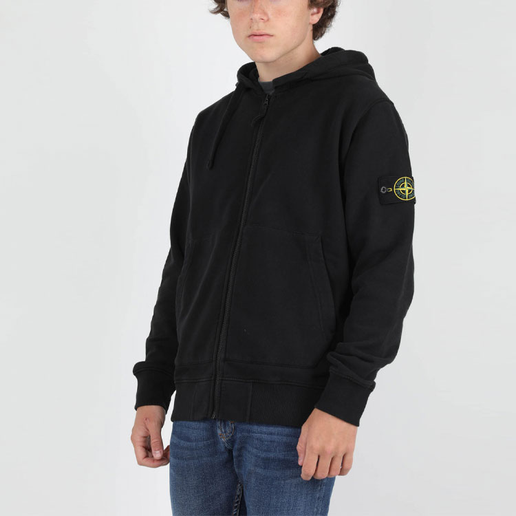 STONE ISLAND  Black Solid Color Patch Zip-Up Hoodie Jacket. 731564220-v0029 圖 5