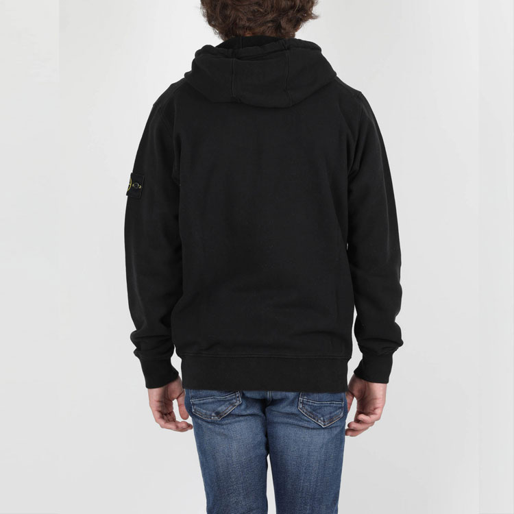 STONE ISLAND  Black Solid Color Patch Zip-Up Hoodie Jacket. 731564220-v0029 圖 6