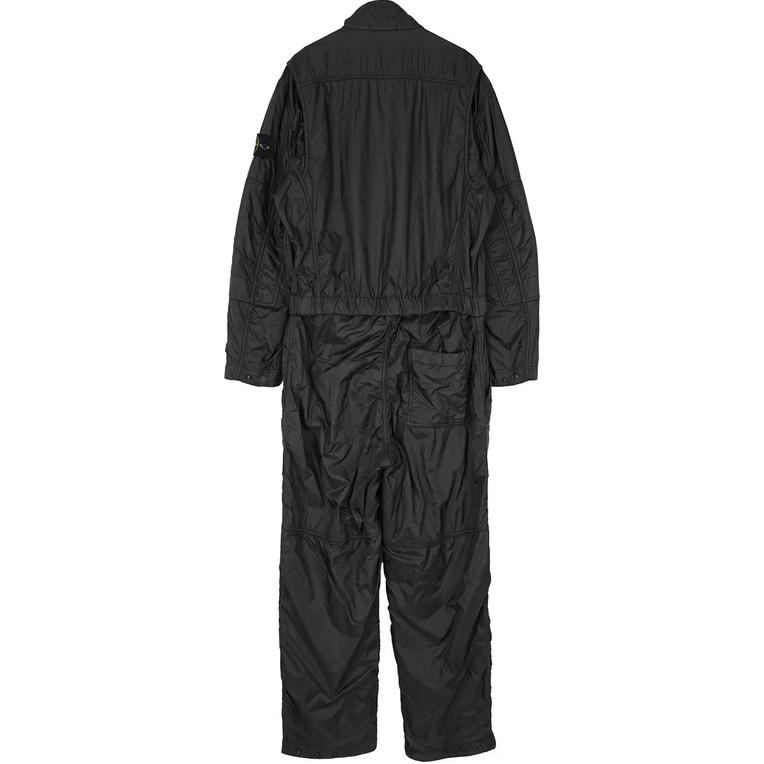 Lookbook Stone Island Jumpsuit Hitam Zip-Up Longgar. 8115F0135-V0062