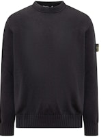 STONE ISLAND Black Solid Knit Crewneck Pullover Sweater 7915506A2-V0020 STONE ISLAND Black Solid Knit Crewneck Pullover Sweater 7915506A2-V0020