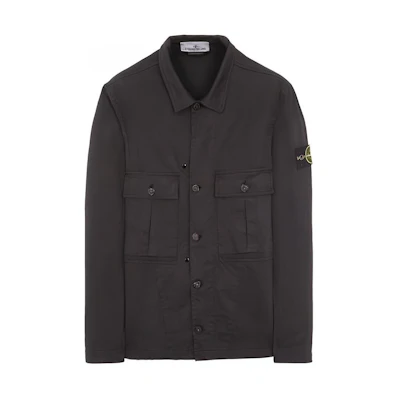 STONE ISLAND Black Solid Single-Breasted Multi-Pocket Long Sleeve Jacket 791510414-V0029