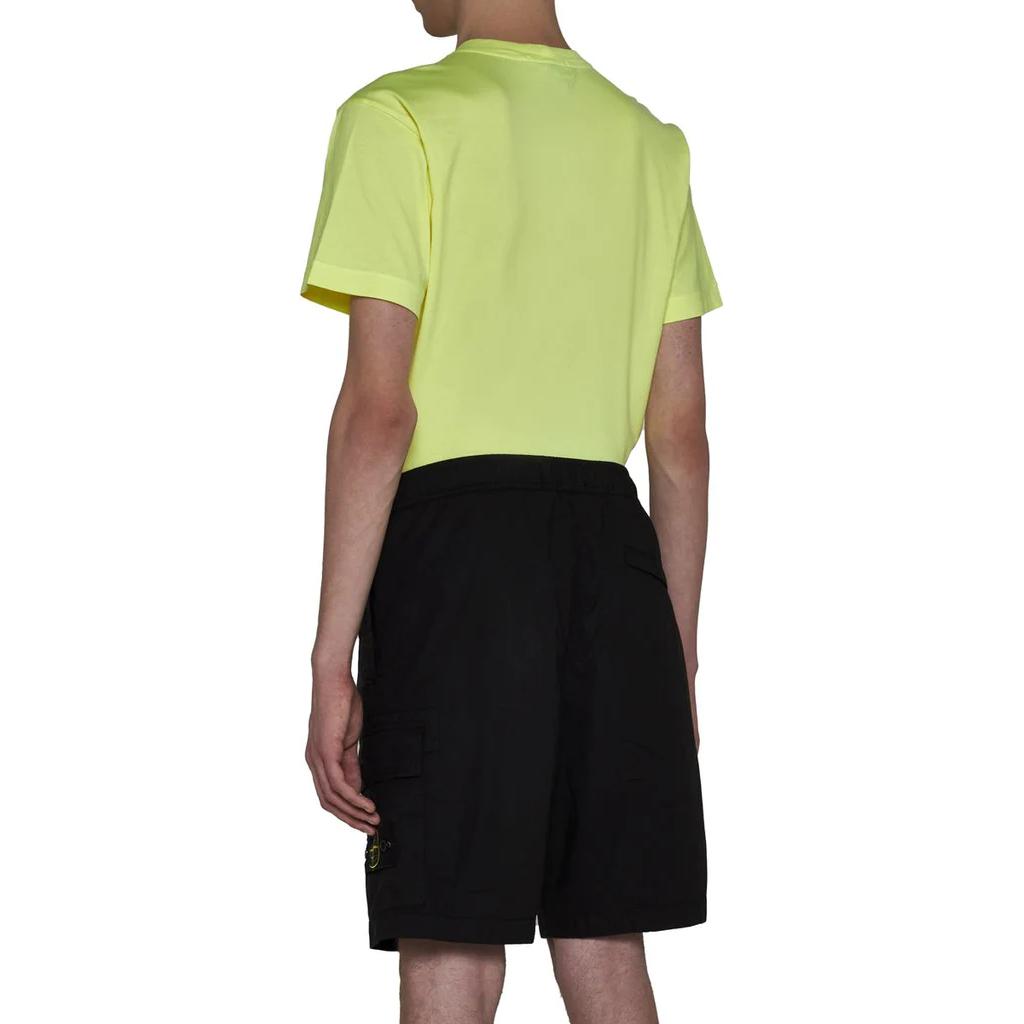 Purchase ストーンアイランド ブラック 無地 ストレートフィット カジュアルショーツ 8015L1803-V0029