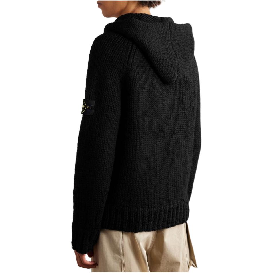 STONE ISLAND  Black Solid Zip-Up Hoodie Jacket 7915544D4-V0029 圖 4