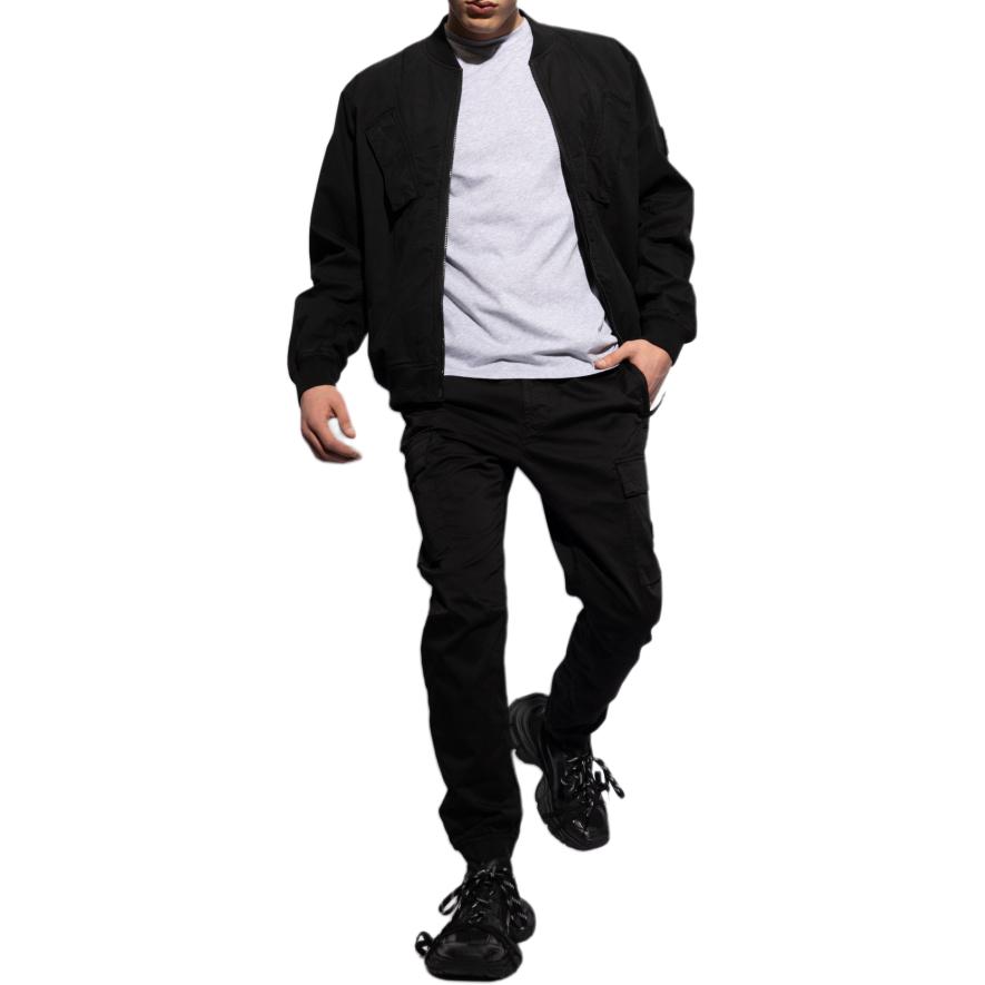 STONE ISLAND  Black Solid Zipper Jacket Long Sleeve Outerwear 801542510-V0029 圖 3