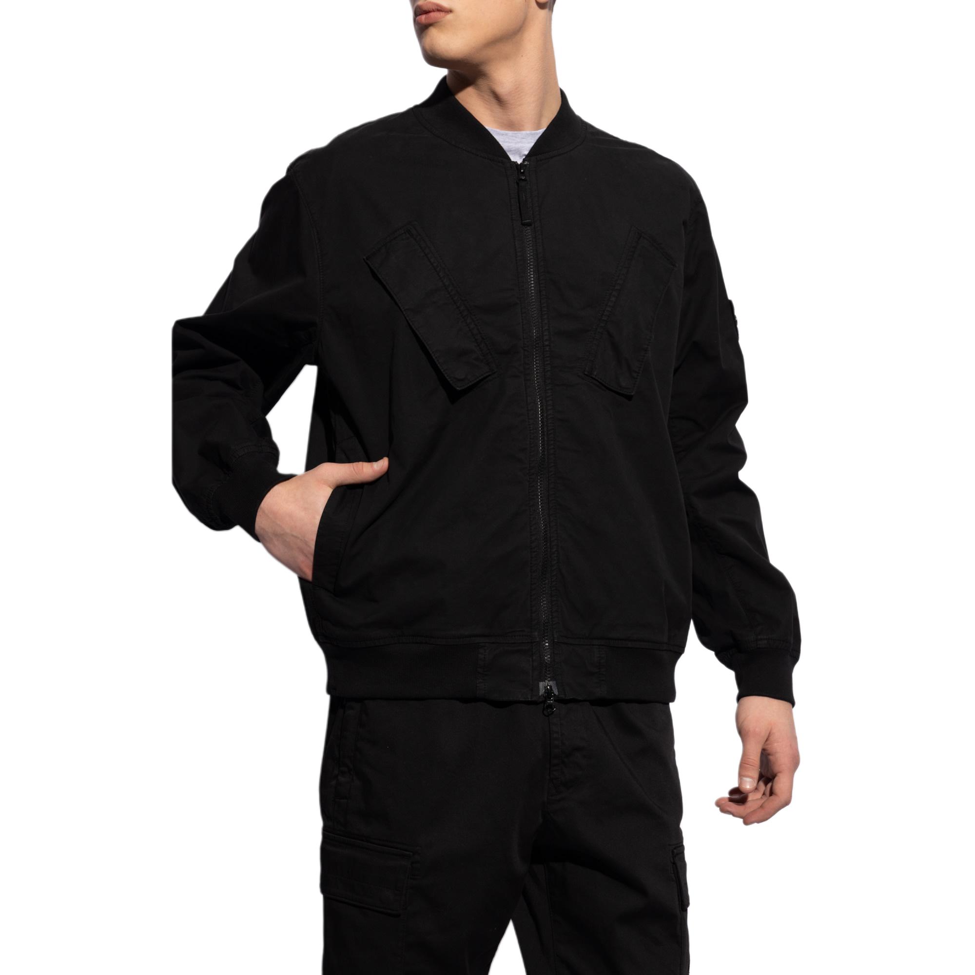 STONE ISLAND  Black Solid Zipper Jacket Long Sleeve Outerwear 801542510-V0029 圖 4