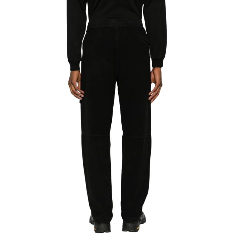 Shop STONE ISLAND Seluar Kasual Hitam Lurus dengan Pinggang Elastik dan Tali Serut. 791560854-V0029