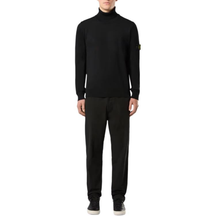 Purchase STONE ISLAND 黑色高領毛衣 徽標刺繡款式 8115525C4-A0029