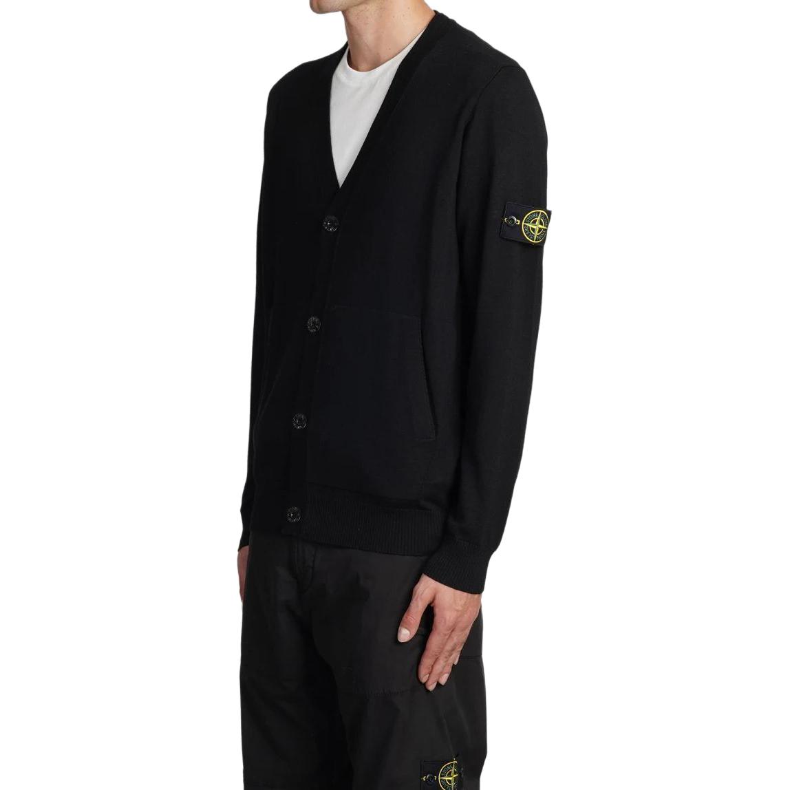 Purchase STONE ISLAND Kardigan Butang Leher-V Hitam Sweater 7915511C4-V0029